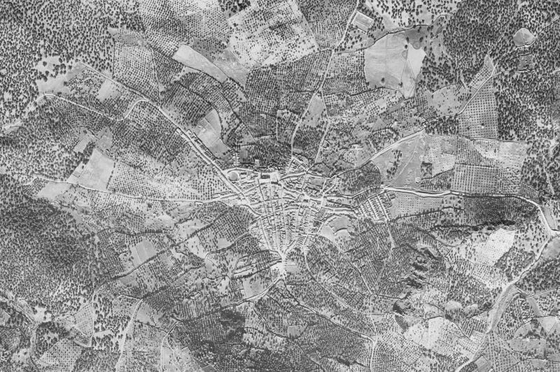 Ortofoto de 1956-1957 del núcleo de Cabeza la Vaca