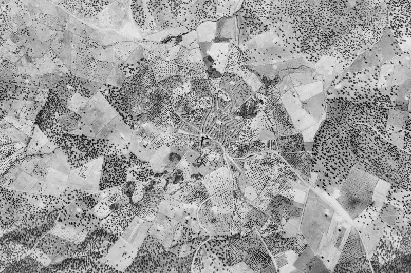 Ortofoto de 1956-1957 del núcleo de Calera de León