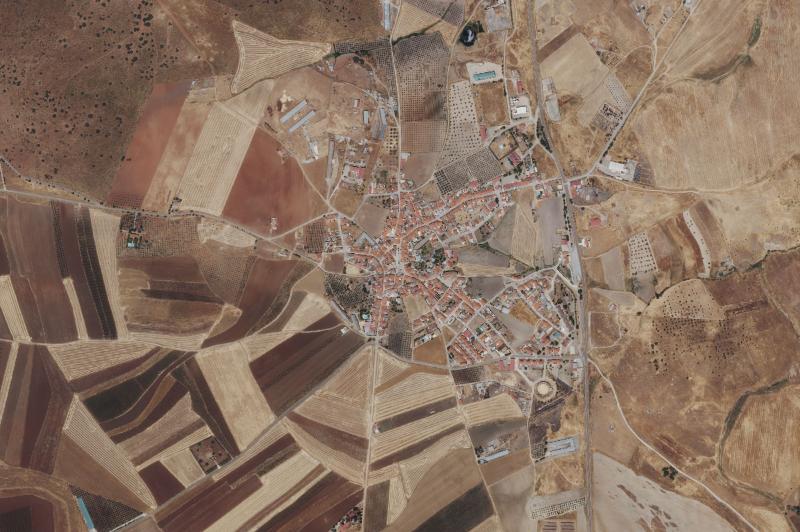 Ortofoto actual del núcleo de Calzadilla de los Barros