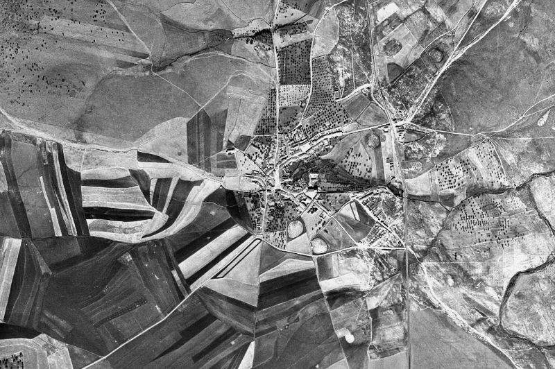 Ortofoto de 1956-1957 del núcleo de Calzadilla de los Barros