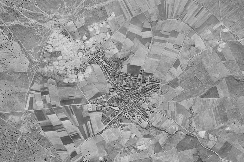 Ortofoto de 1956-1957 del núcleo de Casas de Don Pedro