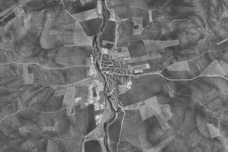 Ortofoto de 1956-1957 del núcleo de Entrín Bajo