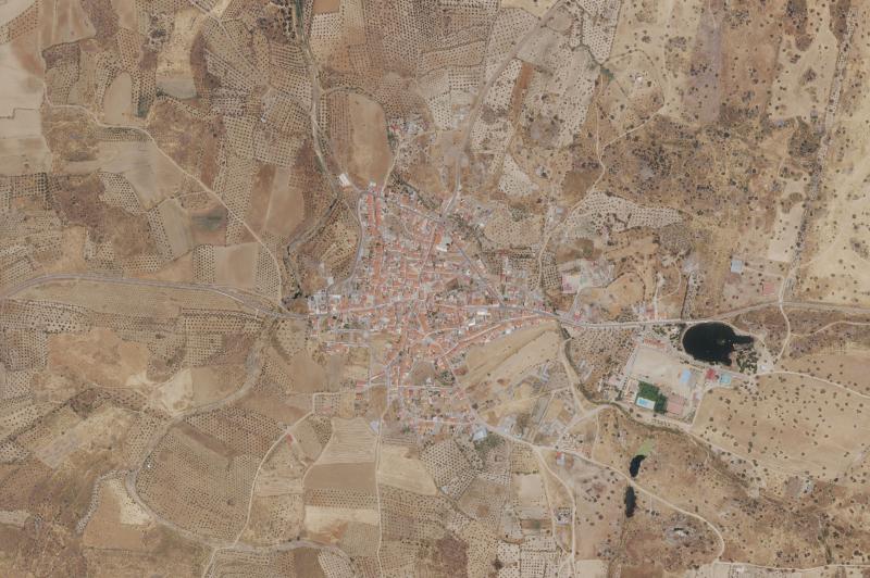 Ortofoto actual del núcleo de Esparragosa de la Serena