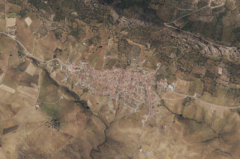 Ortofoto actual del núcleo de Esparragosa de Lares