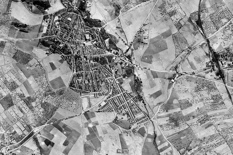 Ortofoto de 1956-1957 del núcleo de Fregenal de la Sierra