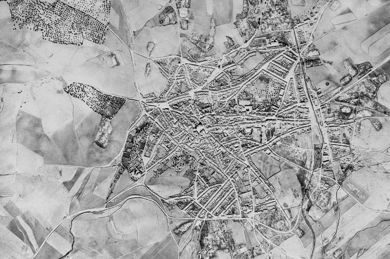 Ortofoto de 1956-1957 del núcleo de Fuente de Cantos