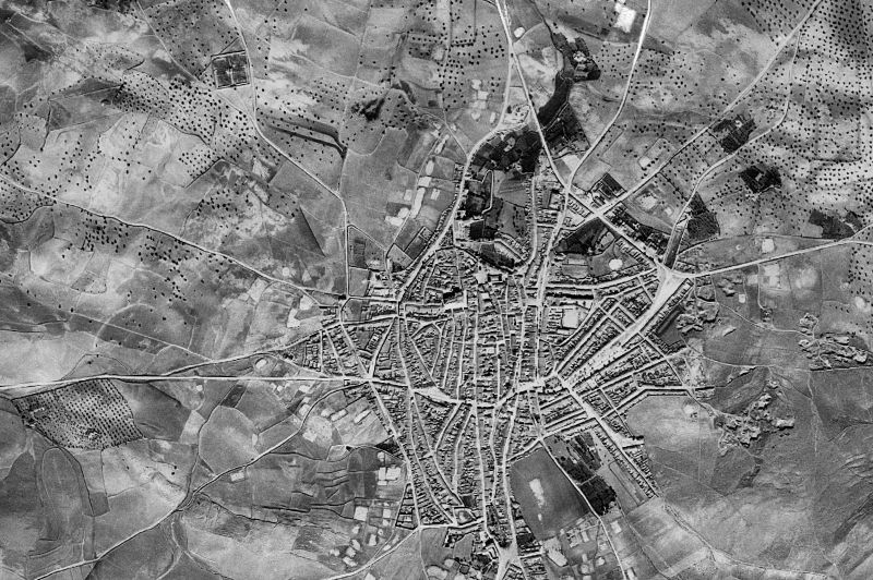Ortofoto de 1956-1957 del núcleo de Fuente del Maestre