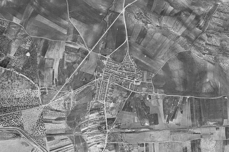 Ortofoto de 1956-1957 del núcleo de La Garrovilla