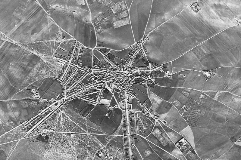 Ortofoto de 1956-1957 del núcleo de Granja de Torrehermosa