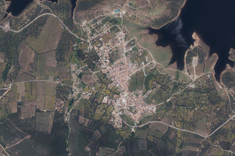 Ortofoto actual del núcleo de Helechosa de los Montes