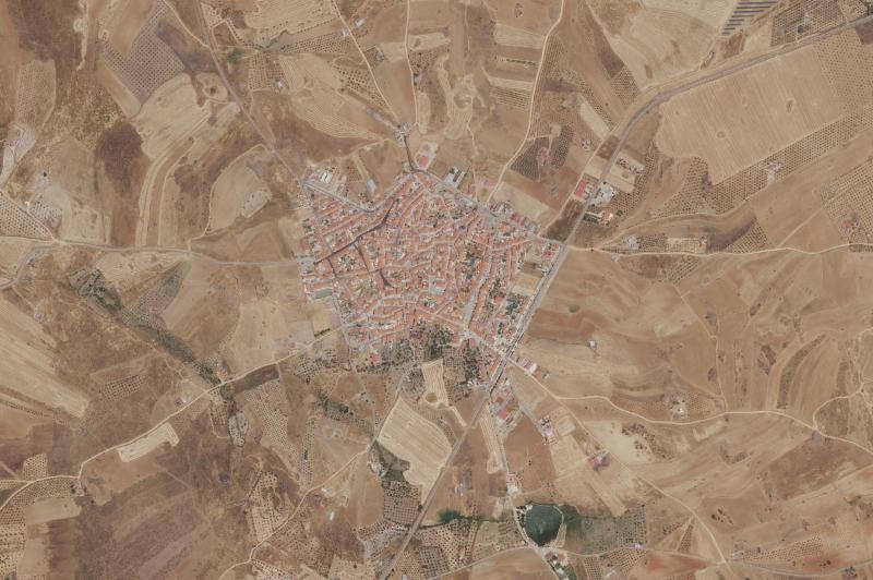 Ortofoto actual del núcleo de Higuera de la Serena