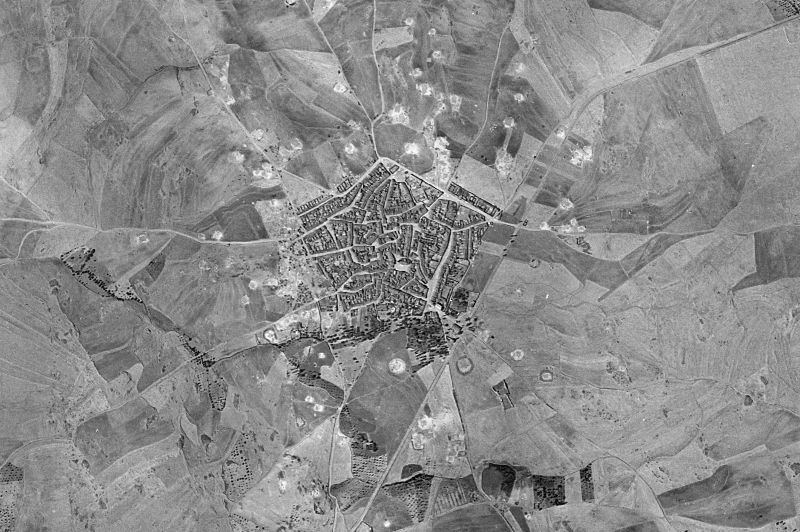 Ortofoto de 1956-1957 del núcleo de Higuera de la Serena