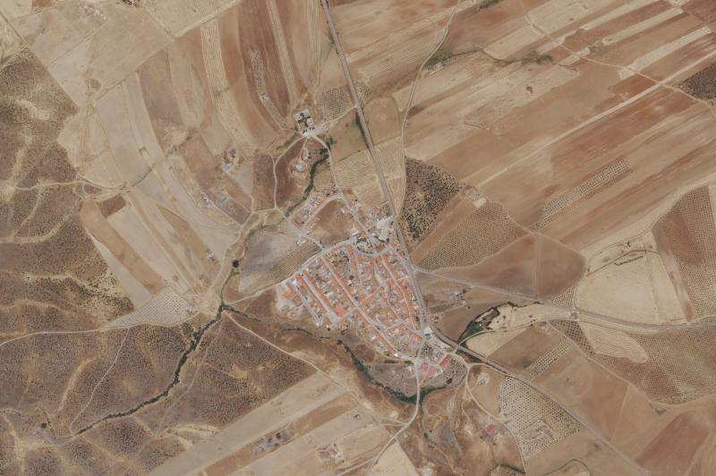 Ortofoto actual del núcleo de Higuera de Llerena