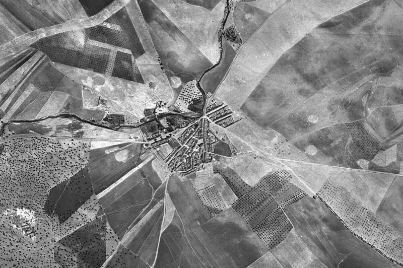 Ortofoto de 1956-1957 del núcleo de Hinojosa del Valle