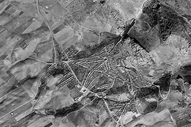 Ortofoto de 1956-1957 del núcleo de Hornachos