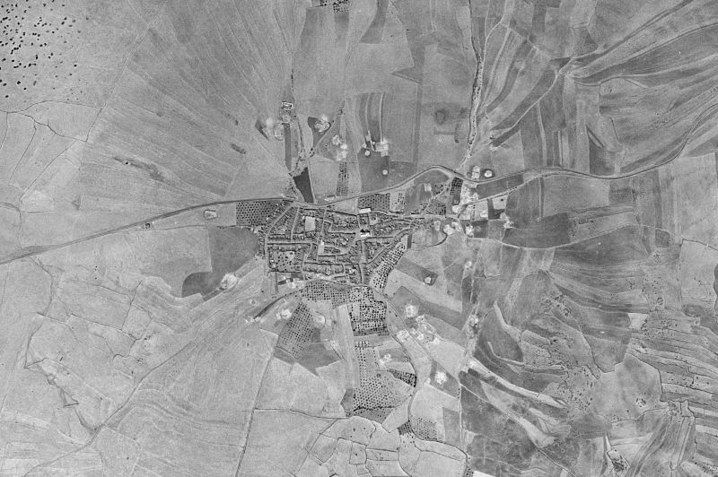 Ortofoto de 1956-1957 del núcleo de Malpartida de la Serena