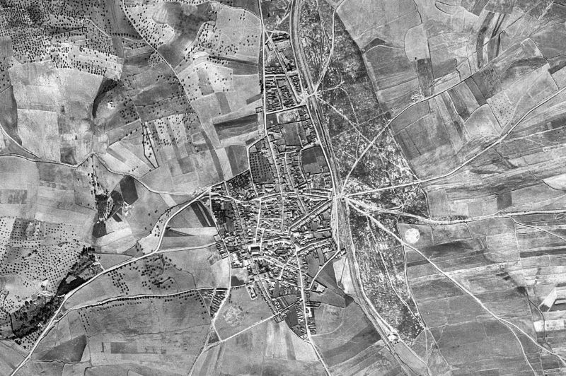 Ortofoto de 1956-1957 del núcleo de Medina de las Torres