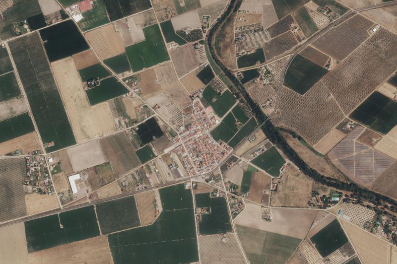 Ortofoto actual del núcleo de Mengabril
