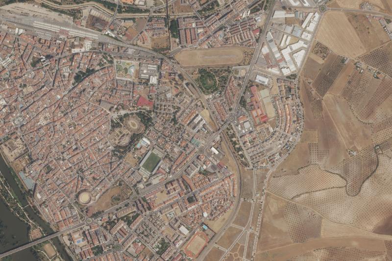 Ortofoto actual del núcleo de Mérida