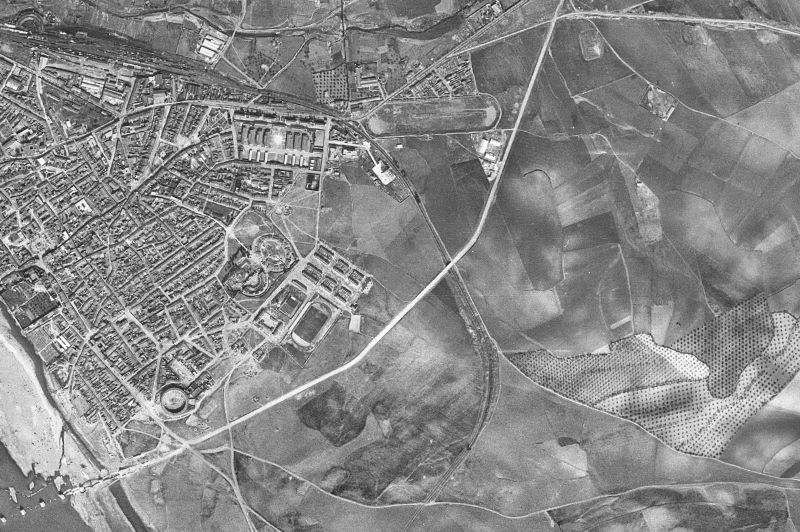 Ortofoto de 1956-1957 del núcleo de Mérida