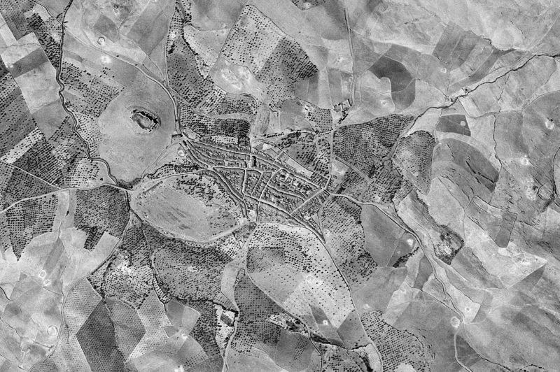 Ortofoto de 1956-1957 del núcleo de Montemolín