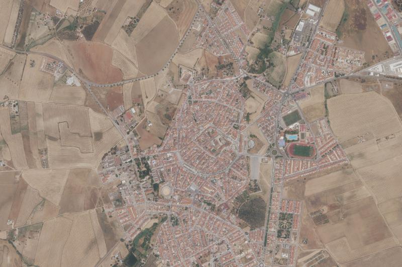 Ortofoto actual del núcleo de Olivenza