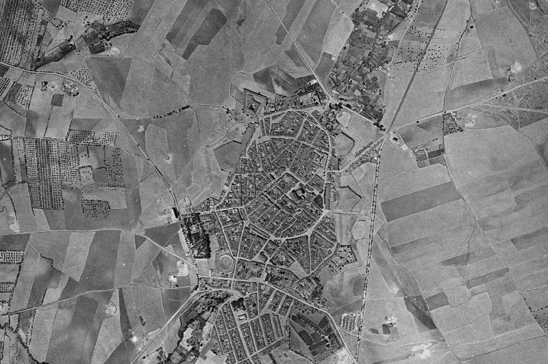 Ortofoto de 1956-1957 del núcleo de Olivenza