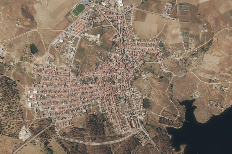 Ortofoto actual del núcleo de Orellana la Vieja