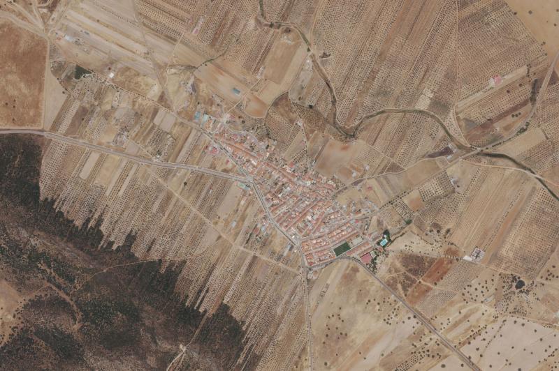 Ortofoto actual del núcleo de Peraleda del Zaucejo
