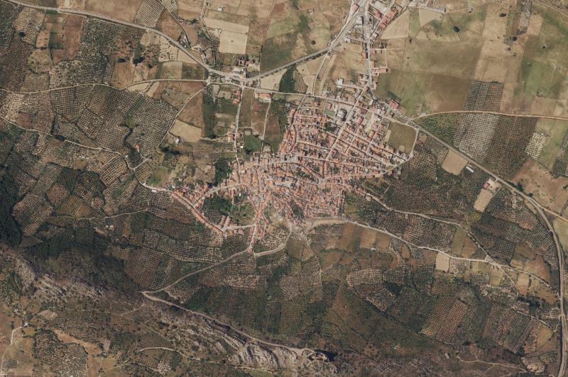 Ortofoto actual del núcleo de Puebla de Alcocer