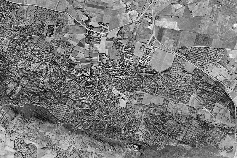 Ortofoto de 1956-1957 del núcleo de Puebla de Alcocer