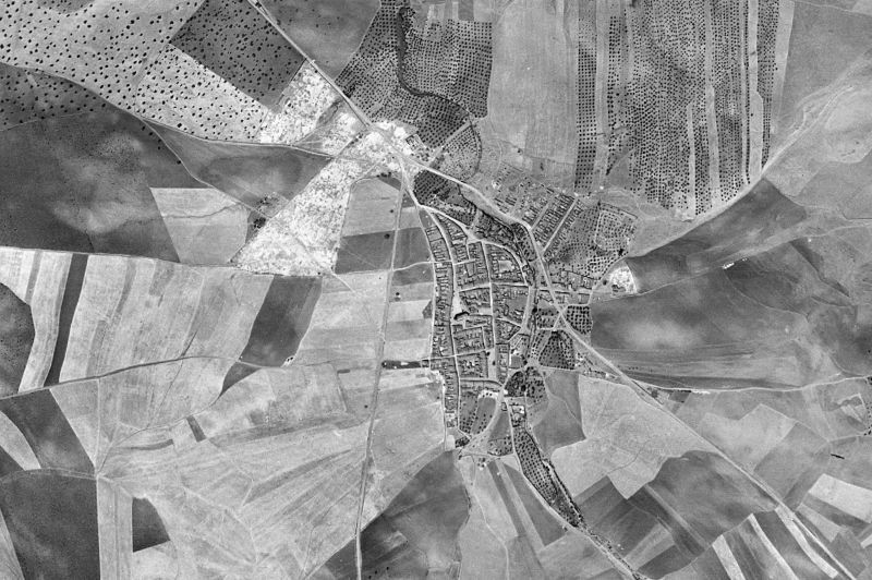 Ortofoto de 1956-1957 del núcleo de Puebla de la Reina