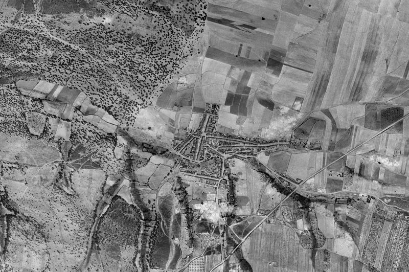 Ortofoto de 1956-1957 del núcleo de Puebla de Obando