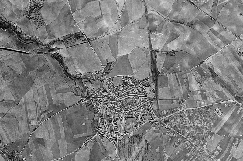 Ortofoto de 1956-1957 del núcleo de Puebla de Sancho Pérez