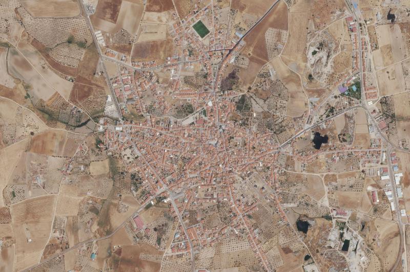 Ortofoto actual del núcleo de Quintana de la Serena