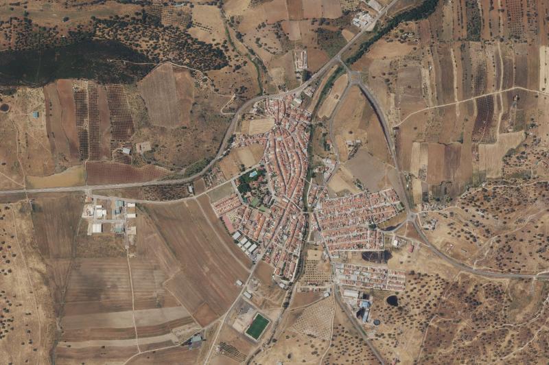 Ortofoto actual del núcleo de La Roca de la Sierra