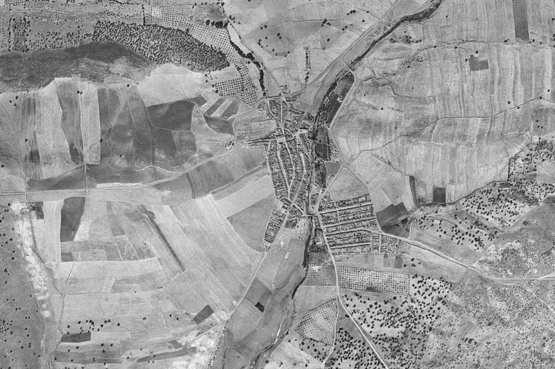 Ortofoto de 1956-1957 del núcleo de La Roca de la Sierra