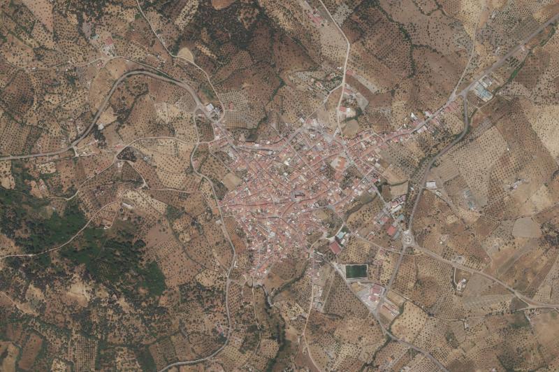 Ortofoto actual del núcleo de Salvatierra de los Barros