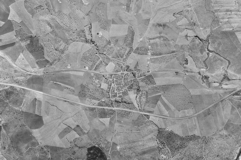 Ortofoto de 1956-1957 del núcleo de San Pedro de Mérida