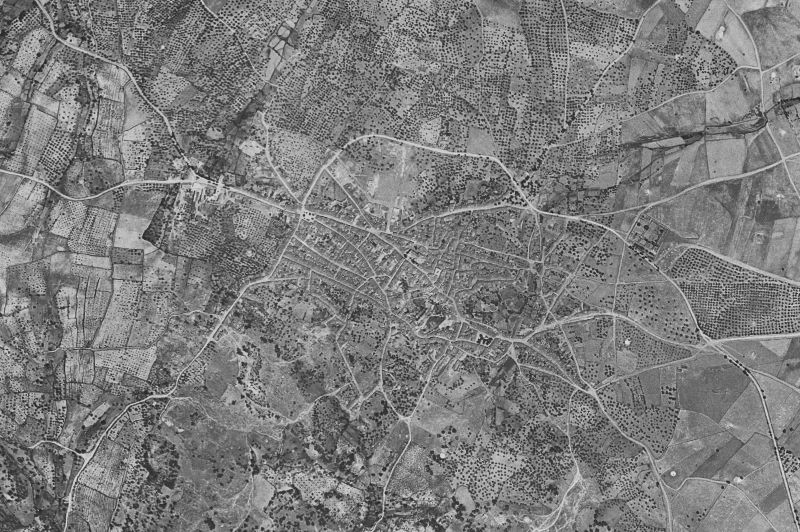 Ortofoto de 1956-1957 del núcleo de San Vicente de Alcántara