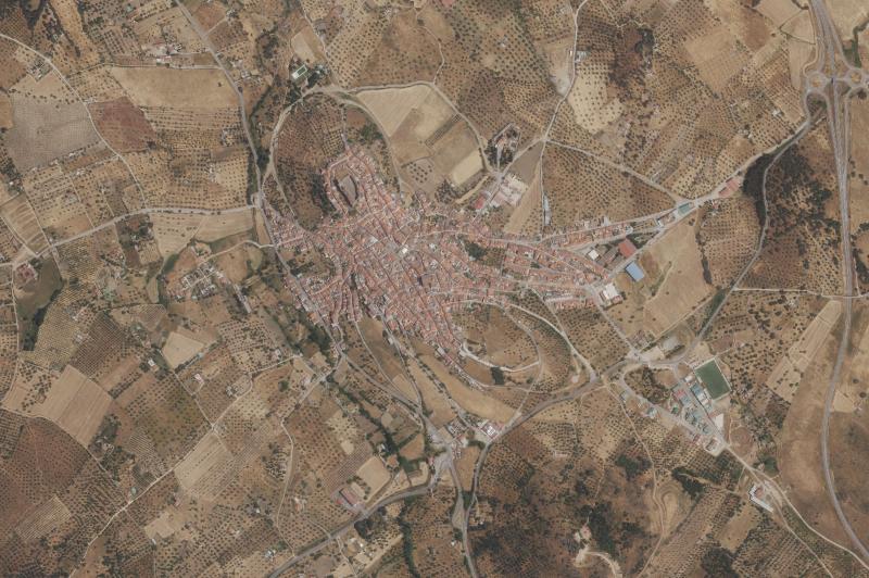 Ortofoto actual del núcleo de Segura de León