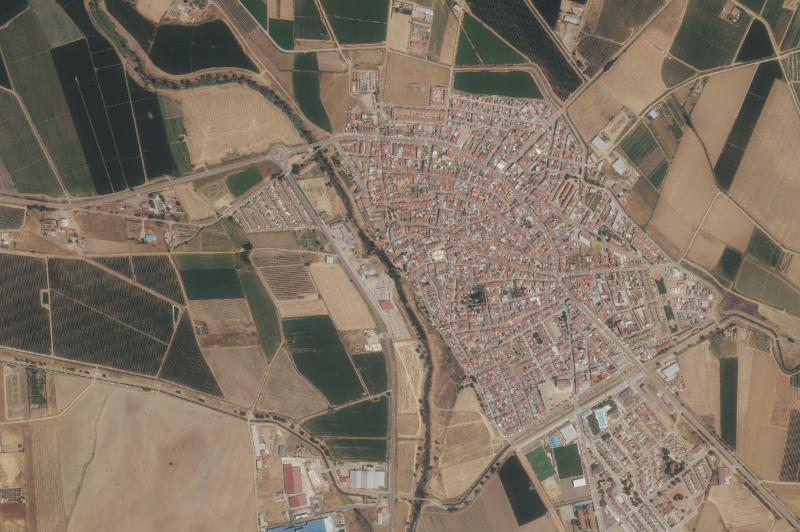Ortofoto actual del núcleo de Talavera la Real