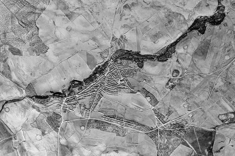 Ortofoto de 1956-1957 del núcleo de Usagre