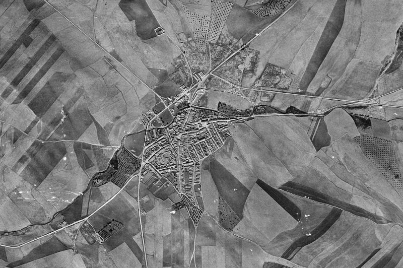 Ortofoto de 1956-1957 del núcleo de Valencia de las Torres