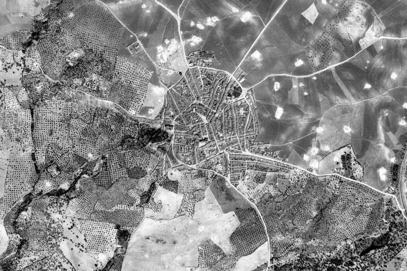 Ortofoto de 1956-1957 del núcleo de Valencia del Ventoso