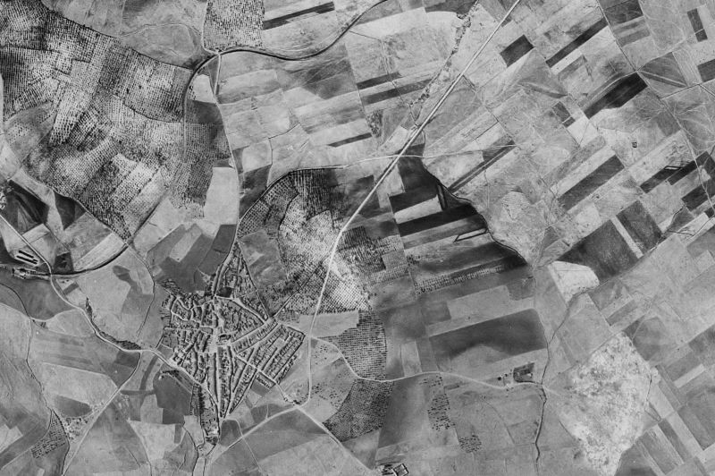 Ortofoto de 1956-1957 del núcleo de Valverde de Llerena