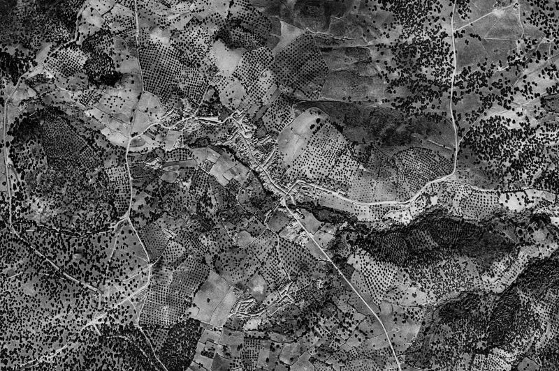 Ortofoto de 1956-1957 del núcleo de Valle de Santa Ana