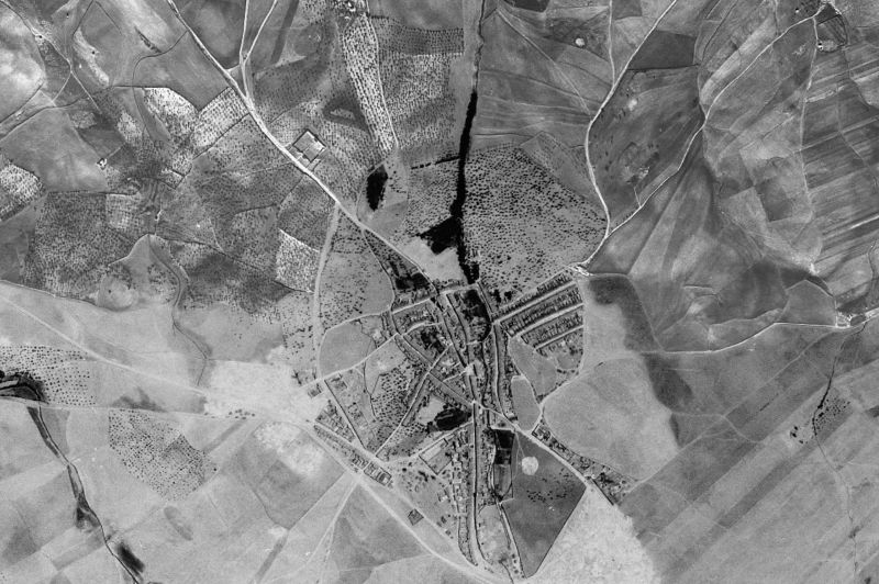 Ortofoto de 1956-1957 del núcleo de Villagarcía de la Torre