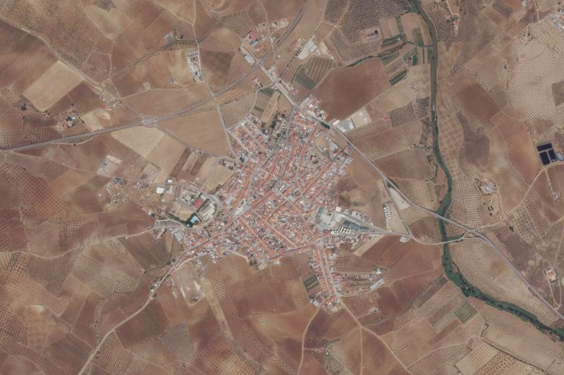 Ortofoto actual del núcleo de Villalba de los Barros