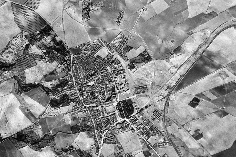 Ortofoto de 1956-1957 del núcleo de Zafra